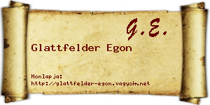 Glattfelder Egon névjegykártya